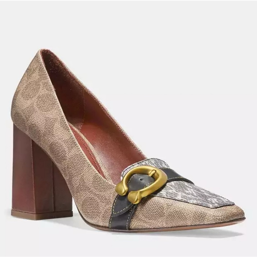 Leather Coach Jade Loafer Heels